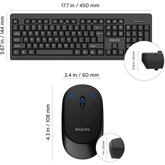 Philips bežična tipkovnica-miš SPT6324B Philips bežična tipkovnica-miš SPT6324B