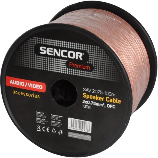 Sencor kabel za zvučnik SAV 2075-100m 2x0,75mm2 Sencor kabel za zvučnik SAV 2075-100m 2x0,75mm2