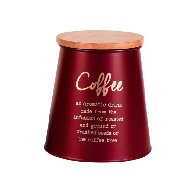 Altom Design posuda za kavu s bambusovim poklopcem, stožasta, crvena, COFFEE - 204018371
