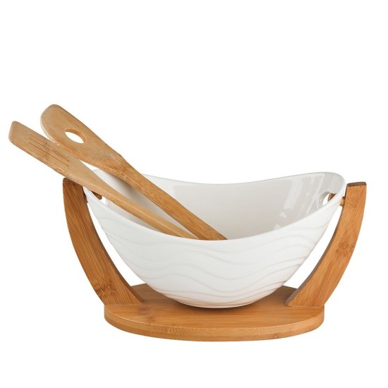 Altom Design zdjela za salatu s podlogom i žlicama od bambusa 32 x 15 x16 cm - 01010052032 Altom Design zdjela za salatu s podlogom i žlicama od bambusa 32 x 15 x16 cm - 01010052032