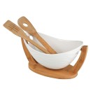 Altom Design zdjela za salatu s podlogom i žlicama od bambusa 32 x 15 x16 cm - 01010052032 Altom Design zdjela za salatu s podlogom i žlicama od bambusa 32 x 15 x16 cm - 01010052032