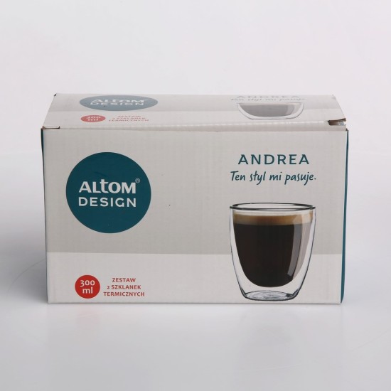 Altom Design čaše Andrea s dvostrukim stijenkama i dnom, 300 ml (set od 2 čaše) - 0103008130 Altom Design čaše Andrea s dvostrukim stijenkama i dnom, 300 ml (set od 2 čaše) - 0103008130