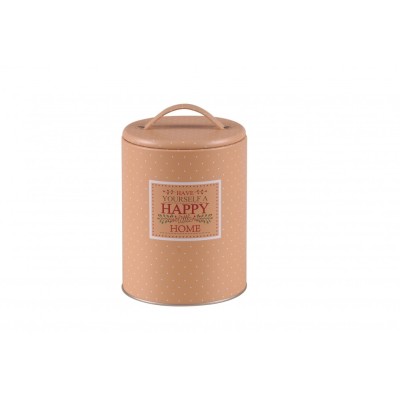 Altom Design okrugla posuda za kavu, čaj, šećer Happy Home bež s ručkom 0204018403