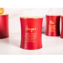 Altom Design stožasta posuda za šećer s bambusovim poklopcem crvena, dekor SUGAR - 0204018416 Altom Design stožasta posuda za šećer s bambusovim poklopcem crvena, dekor SUGAR - 0204018416