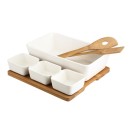 Altom Design zdjela za salatu s posudama za umake na podlozi i žlicama od bambusa -01010052038 Altom Design zdjela za salatu s posudama za umake na podlozi i žlicama od bambusa -01010052038