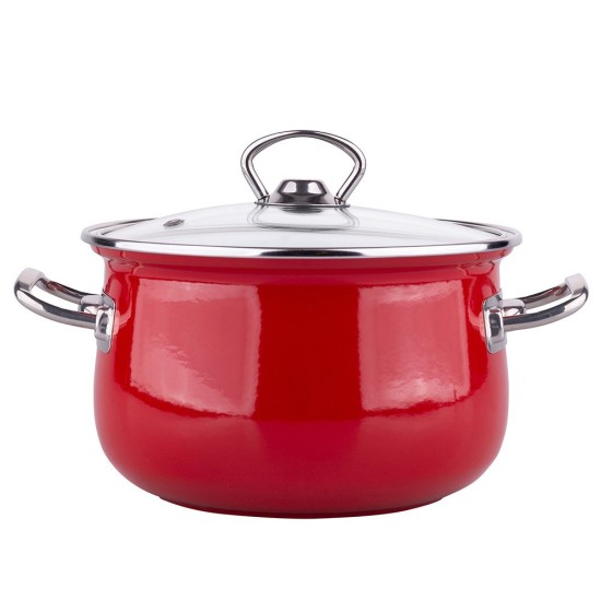 Silesia set lonaca Kate sa staklenim poklopcima, crvena boja - 02050021164 Silesia set lonaca Kate sa staklenim poklopcima, crvena boja - 02050021164