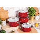 Silesia set lonaca Kate sa staklenim poklopcima, crvena boja - 02050021164 Silesia set lonaca Kate sa staklenim poklopcima, crvena boja - 02050021164