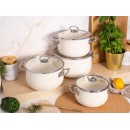 Silesia set lonaca Kate sa staklenim poklopcima, krem boja - 02050021166 Silesia set lonaca Kate sa staklenim poklopcima, krem boja - 02050021166