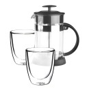 Altom Design termo staklene šalice za kavu i čaj Andrea 300 ml (set od 2 čaše) + vrč 800 ml - 020302363 Altom Design termo staklene šalice za kavu i čaj Andrea 300 ml (set od 2 čaše) + vrč 800 ml - 020302363