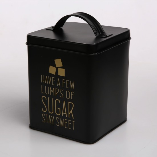 Altom Design kvadratna kutija crna, zlatni natpis Sugar 11X11X14 cm - 0204018331 Altom Design kvadratna kutija crna, zlatni natpis Sugar 11X11X14 cm - 0204018331