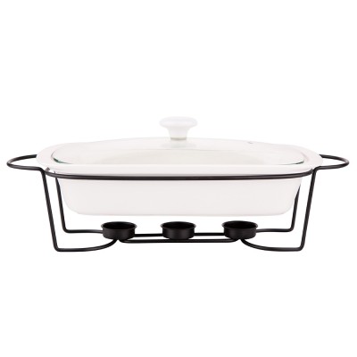 Altom Design pravokutna posuda za pečenje sa grijačem Mesa 1,7 L, crno postolje - 020101225